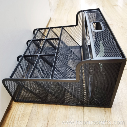 Metal mesh office stationery pen storage rack